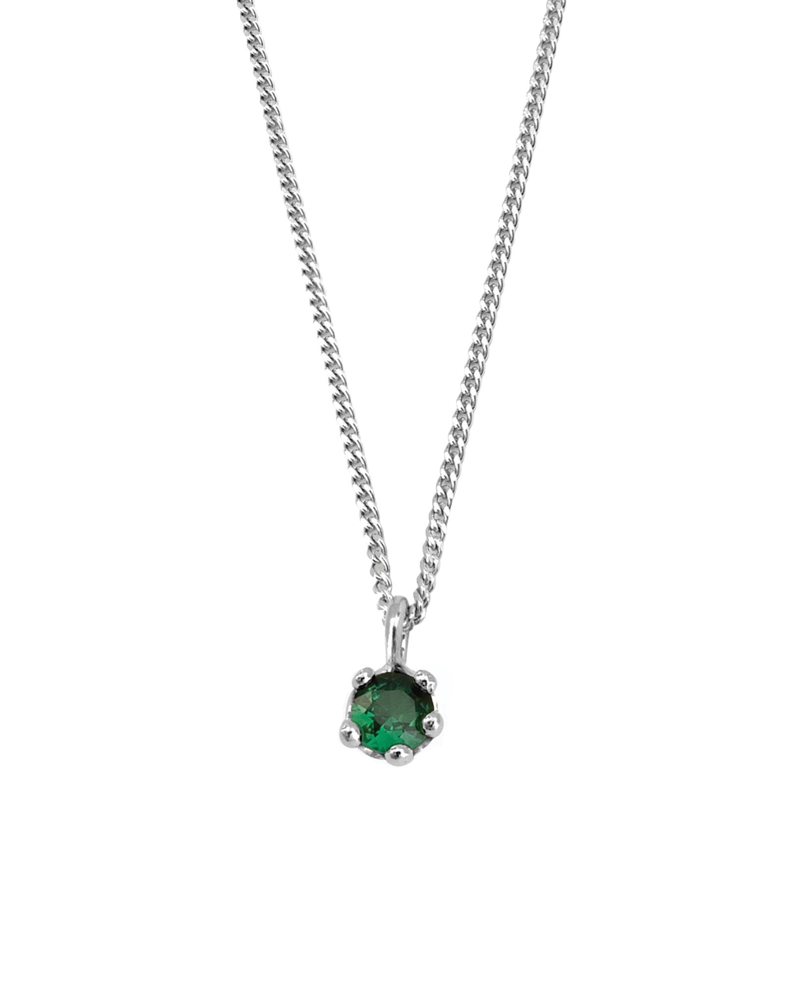 Kara Yoo-Birthstone Necklace-Necklaces-Sterling Silver, Emerald - May-Blue Ruby Jewellery-Vancouver Canada