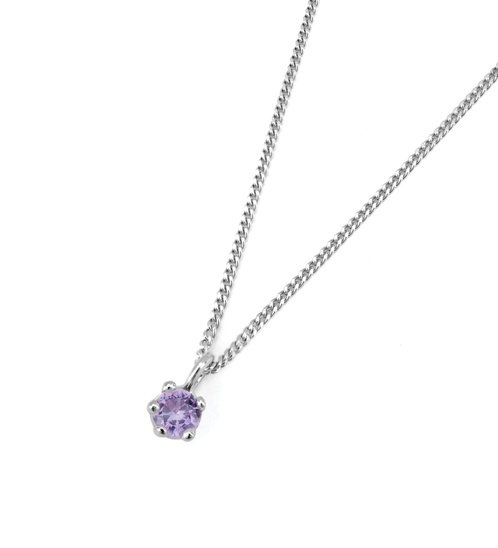 Birthstone Necklace Sterling Silver, Alexandrite