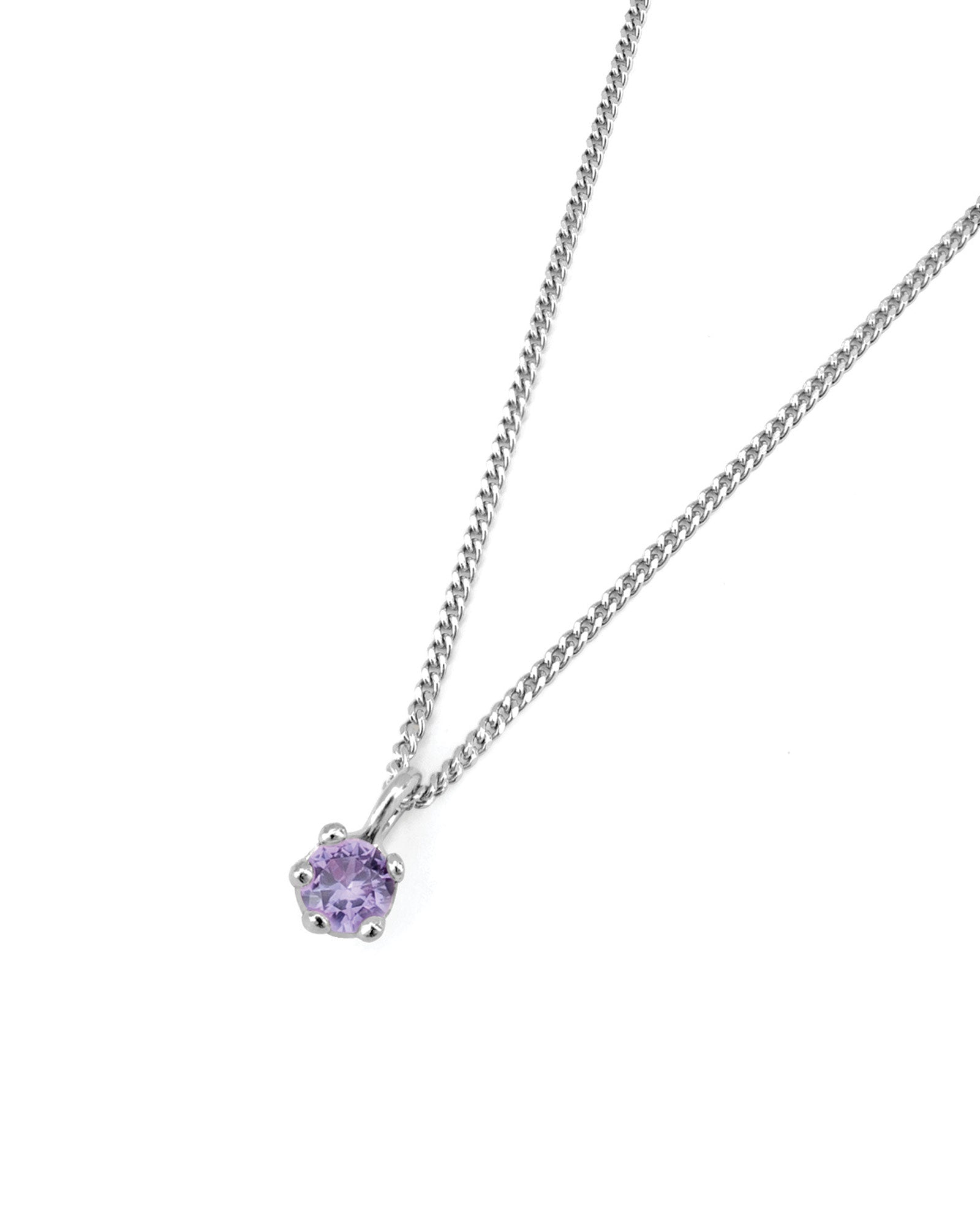 Birthstone Necklace Sterling Silver, Alexandrite