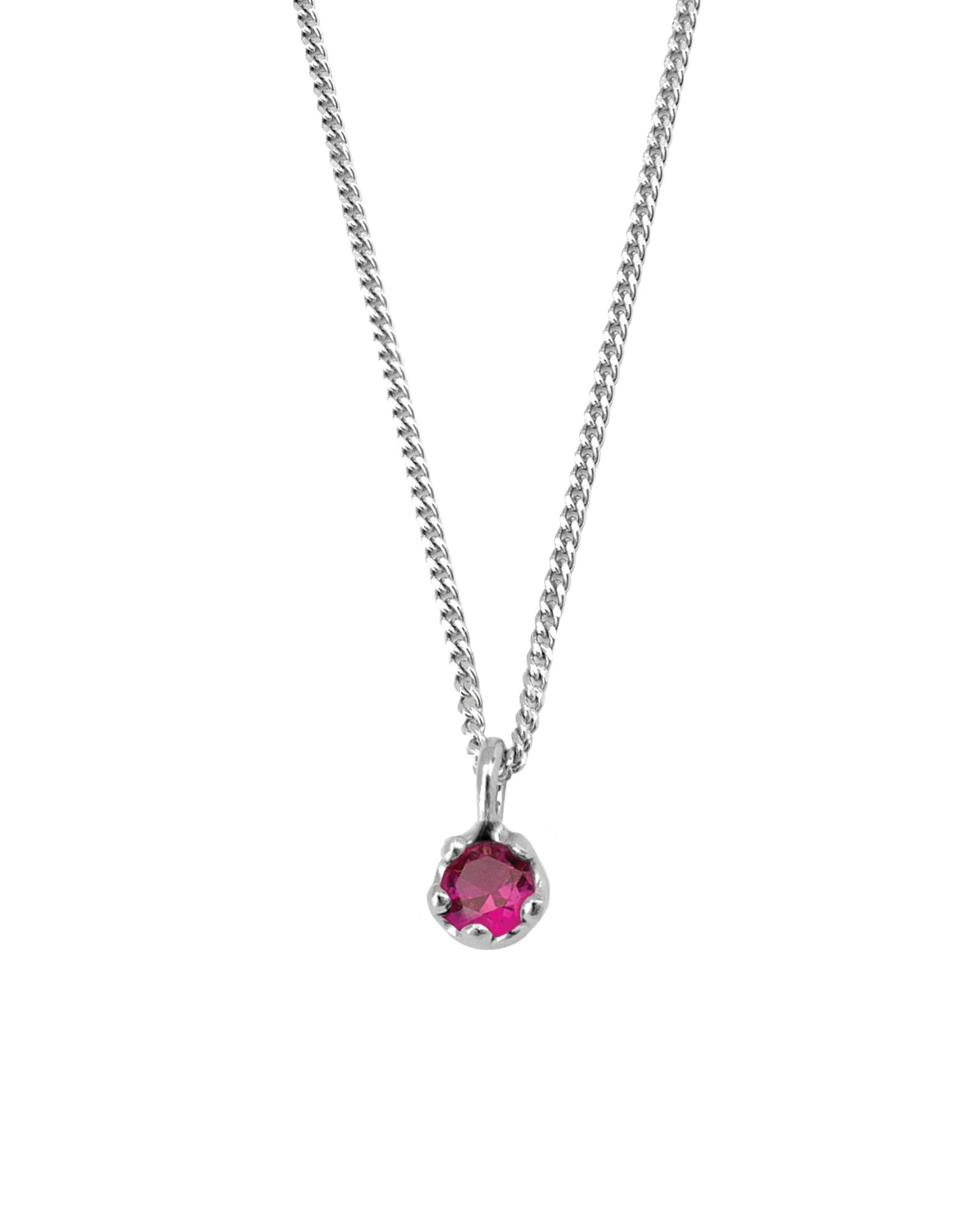 Kara Yoo-Birthstone Necklace-Necklaces-Sterling Silver, Ruby - July-Blue Ruby Jewellery-Vancouver Canada