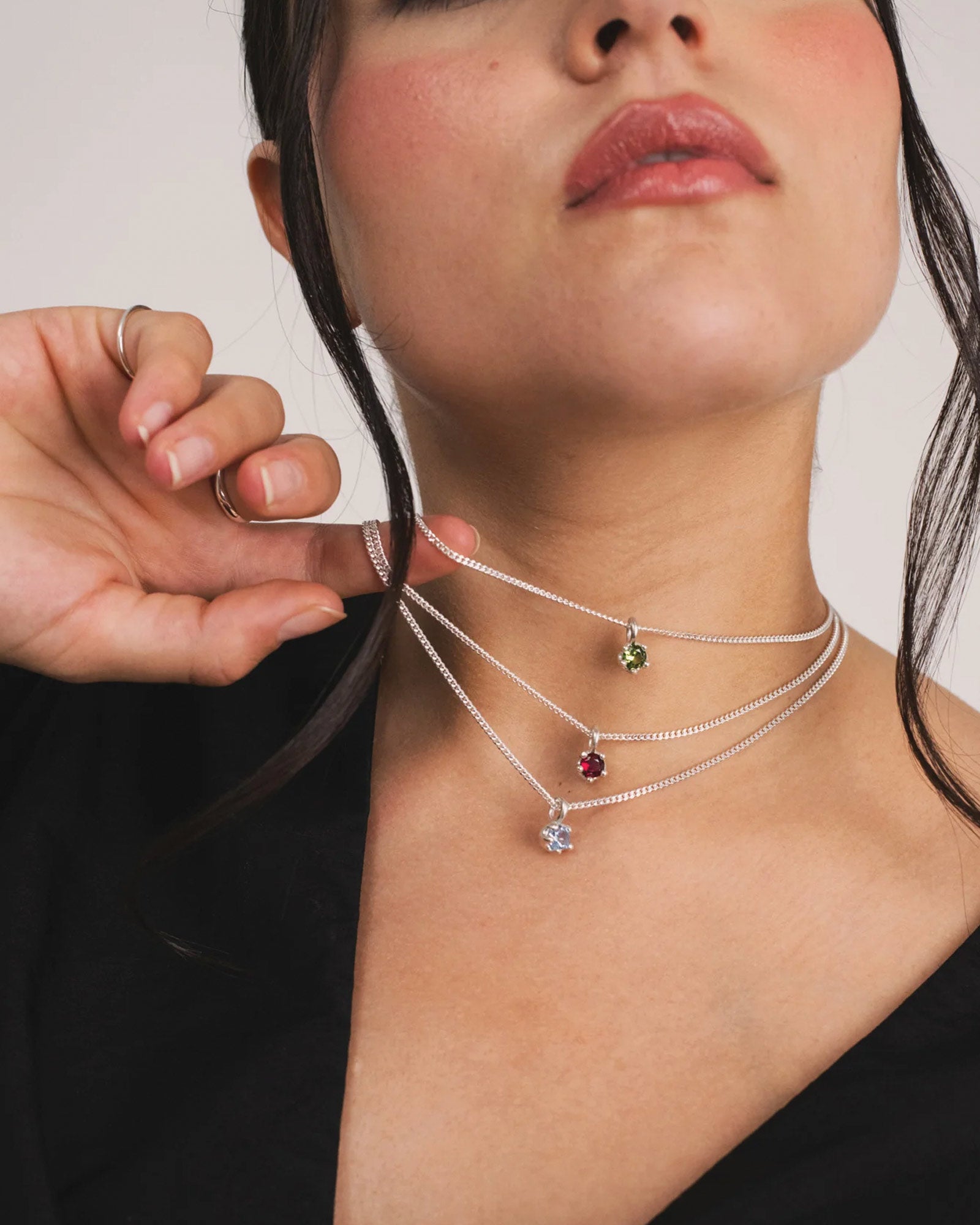 Kara Yoo-Birthstone Necklace-Necklaces-Blue Ruby Jewellery-Vancouver Canada