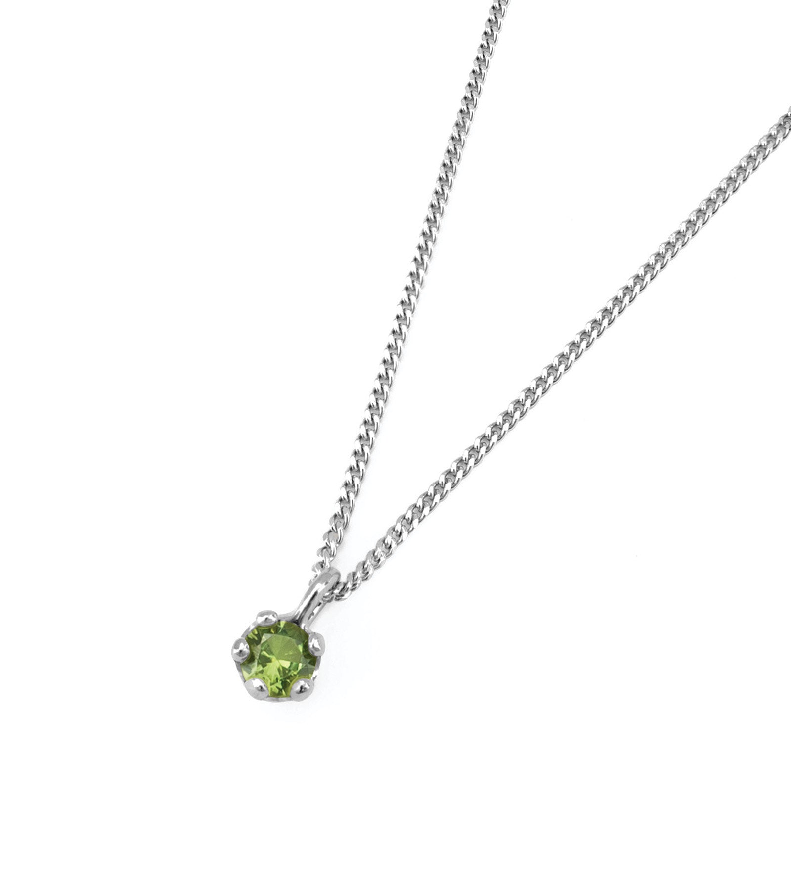 Birthstone Necklace Sterling Silver, Peridot
