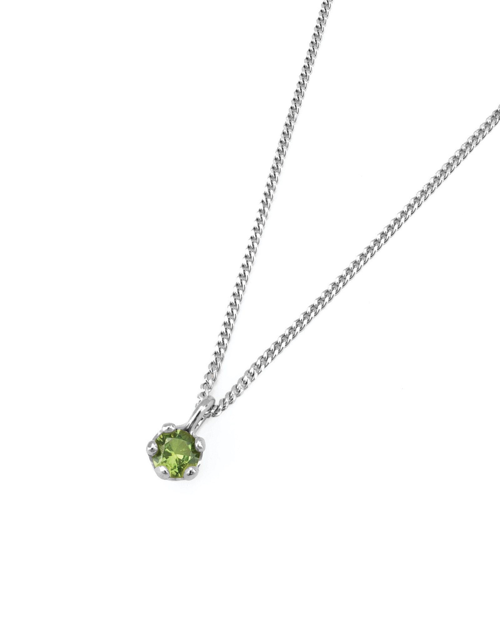 Birthstone Necklace Sterling Silver, Peridot
