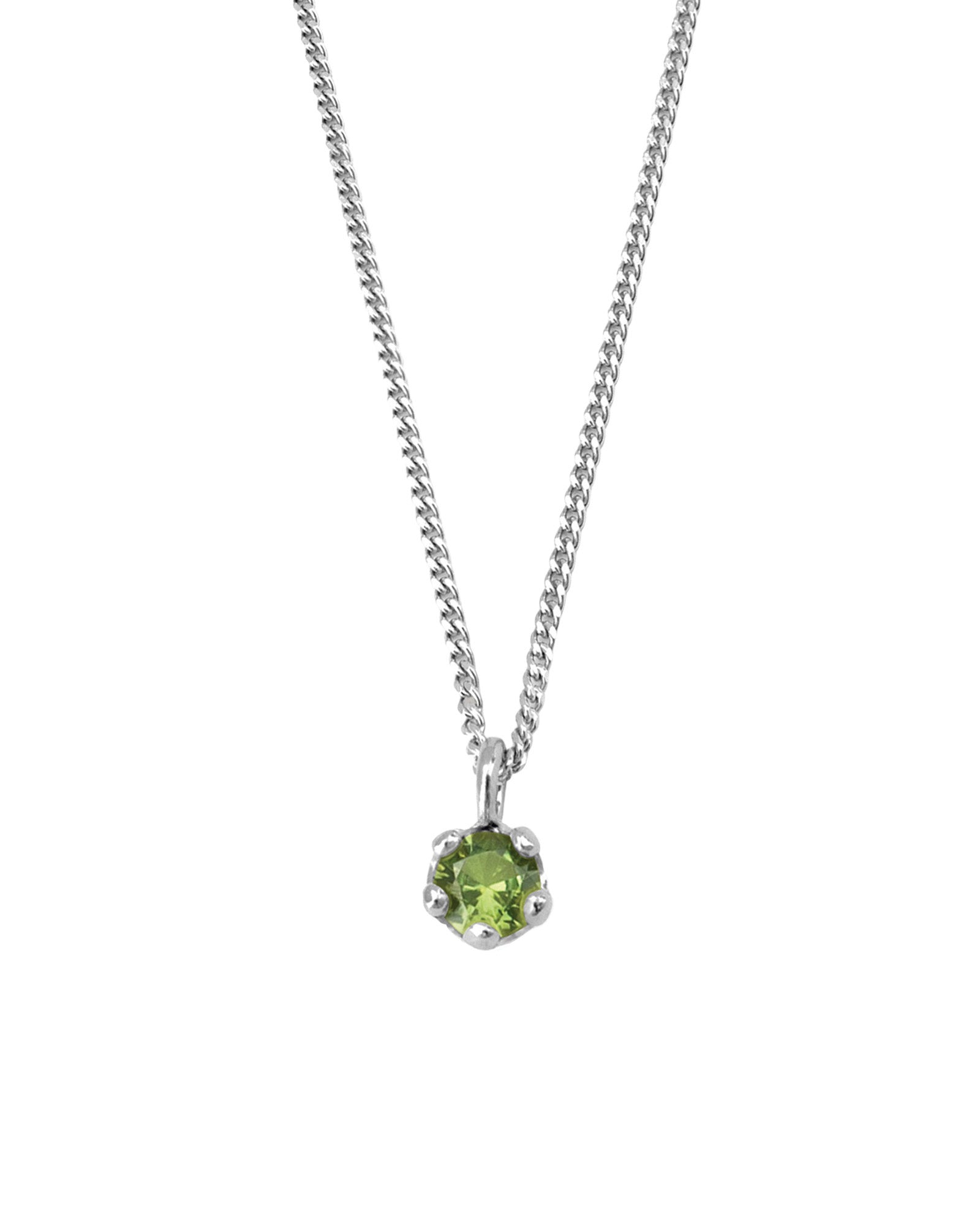 Kara Yoo-Birthstone Necklace-Necklaces-Sterling Silver, Peridot - August-Blue Ruby Jewellery-Vancouver Canada