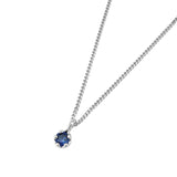 Birthstone Necklace Sterling Silver, Sapphire