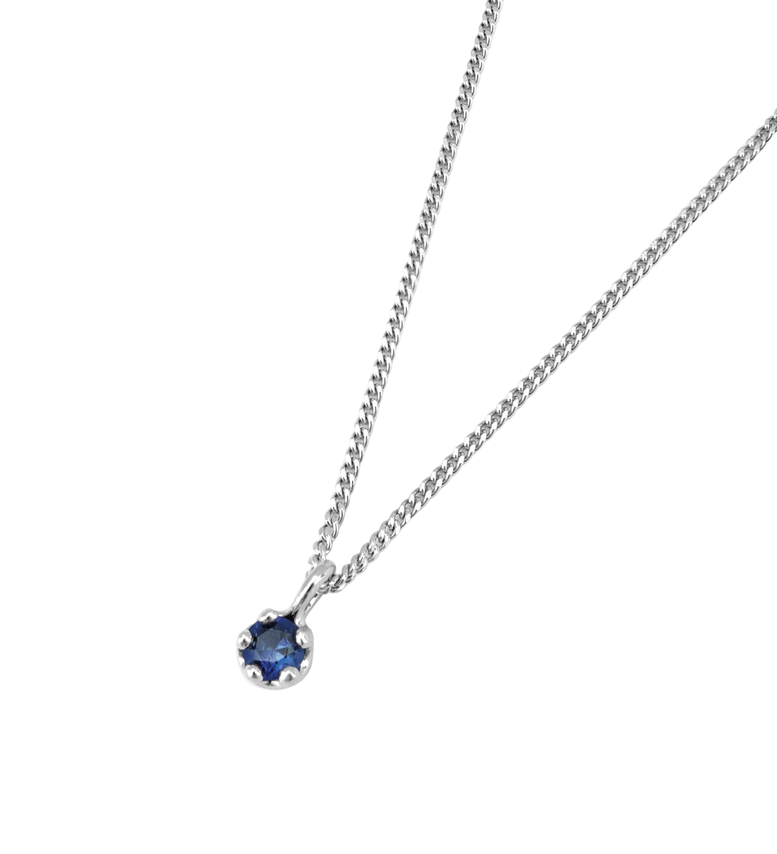 Birthstone Necklace Sterling Silver, Sapphire