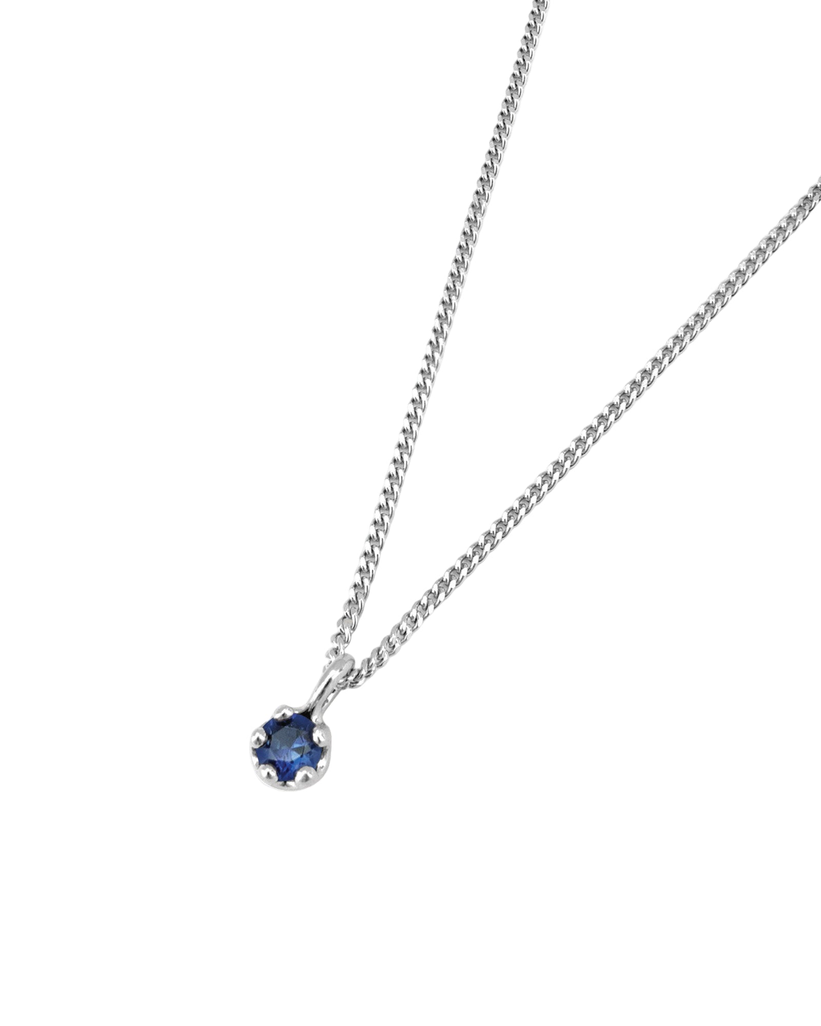 Birthstone Necklace Sterling Silver, Sapphire