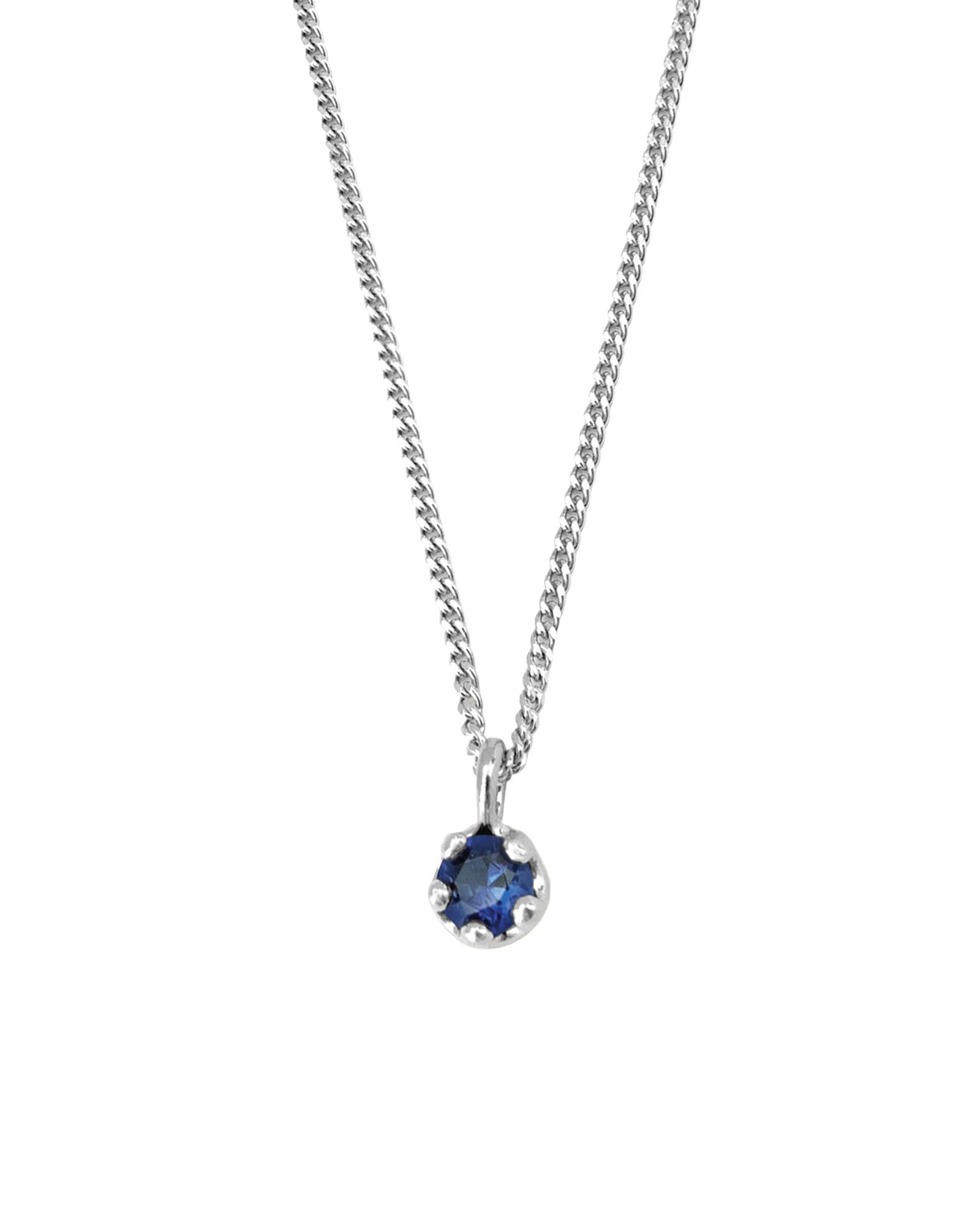Kara Yoo-Birthstone Necklace-Necklaces-Sterling Silver, Sapphire - September-Blue Ruby Jewellery-Vancouver Canada