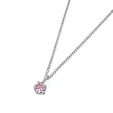 Birthstone Necklace Sterling Silver, Pink Tourmaline