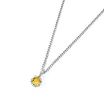 Birthstone Necklace Sterling Silver, Gold Topaz