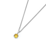 Birthstone Necklace Sterling Silver, Gold Topaz