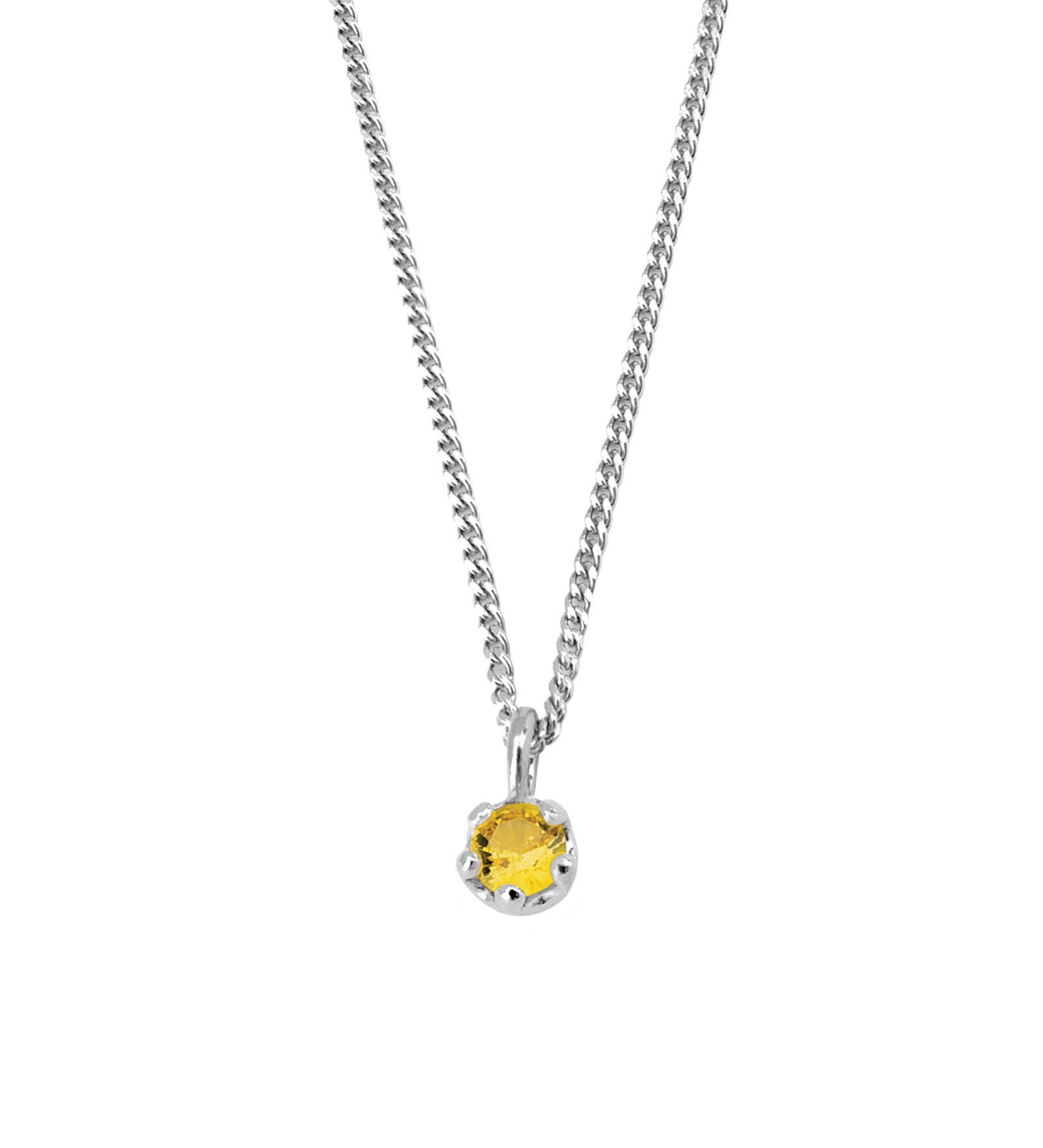 Kara Yoo-Birthstone Necklace-Necklaces-Sterling Silver, Gold Topaz - November-Blue Ruby Jewellery-Vancouver Canada