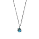 Kara Yoo-Birthstone Necklace-Necklaces-Sterling Silver, Blue Zircon - December-Blue Ruby Jewellery-Vancouver Canada