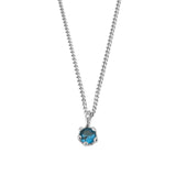 Kara Yoo-Birthstone Necklace-Necklaces-Sterling Silver, Blue Zircon - December-Blue Ruby Jewellery-Vancouver Canada
