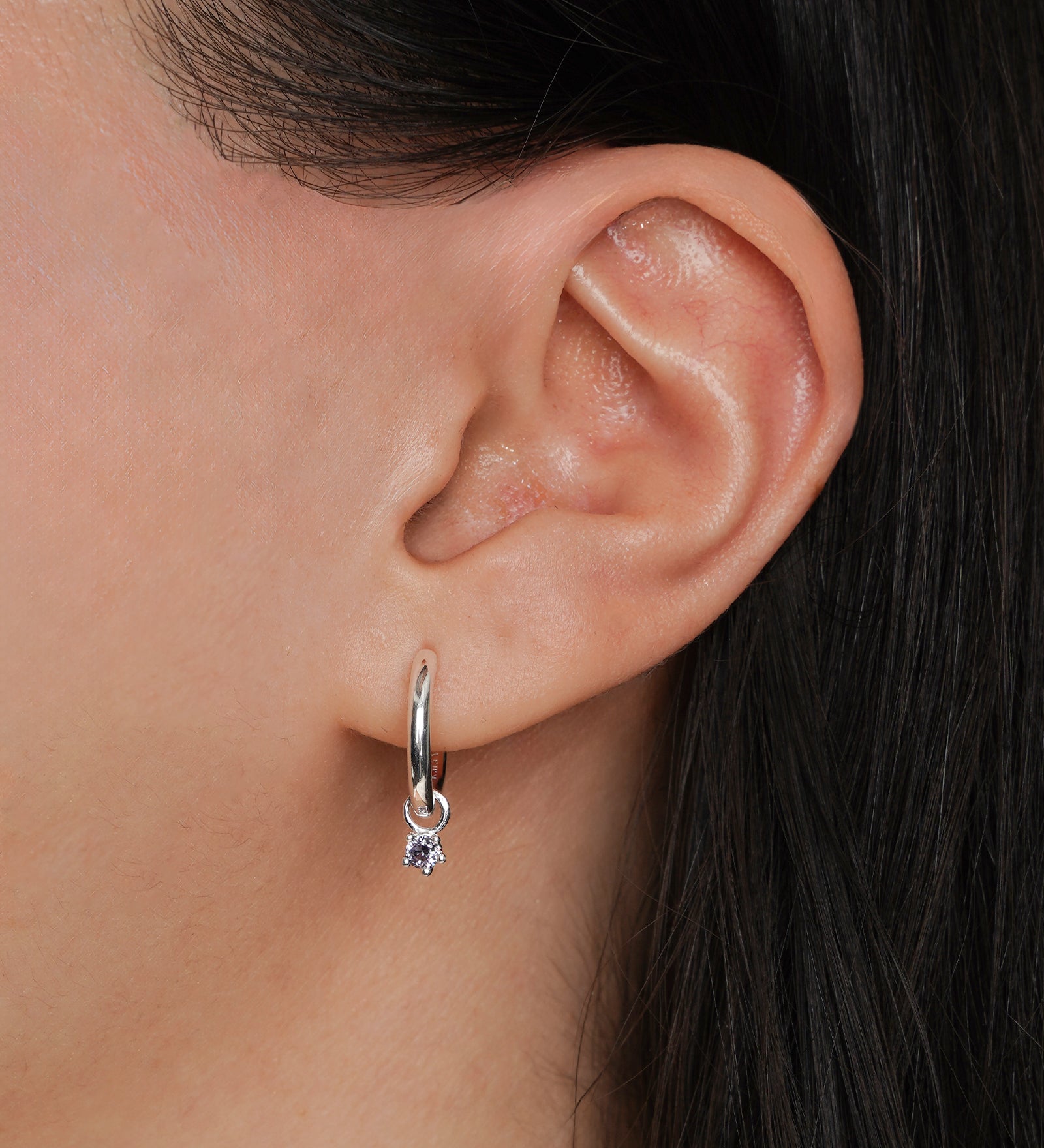 Kara Yoo-Birthstone Hoops-Earrings-Blue Ruby Jewellery-Vancouver Canada