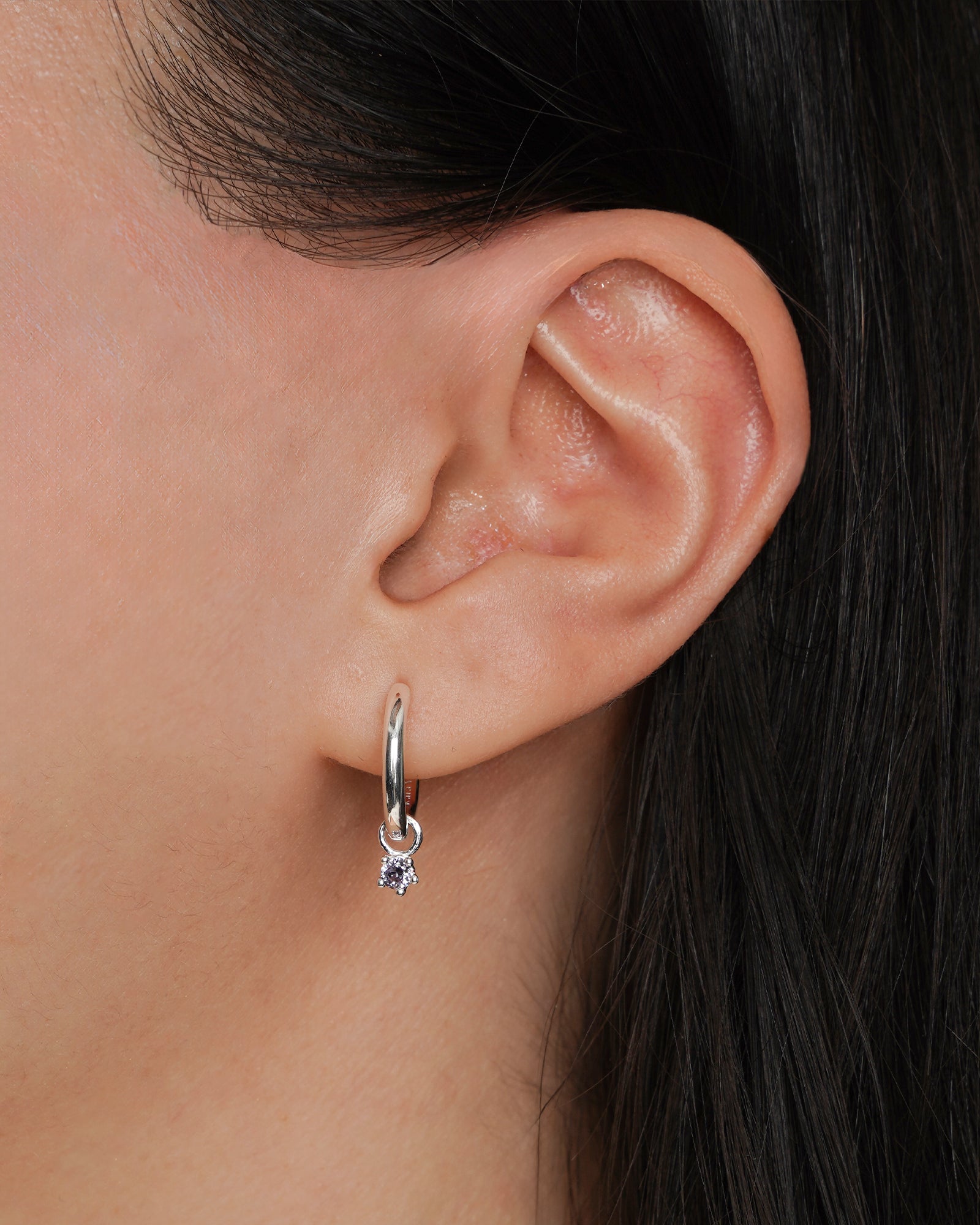 Kara Yoo-Birthstone Hoops-Earrings-Blue Ruby Jewellery-Vancouver Canada