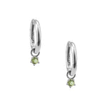 Birthstone Hoops Sterling Silver, Peridot
