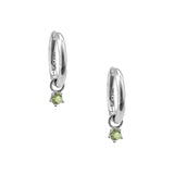 Birthstone Hoops Sterling Silver, Peridot