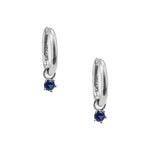 Birthstone Hoops Sterling Silver, Sapphire