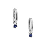 Birthstone Hoops Sterling Silver, Sapphire