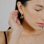 Lunar Horse Hoops 14k Gold Plated Brass