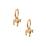 Lunar Horse Hoops 14k Gold Plated Brass