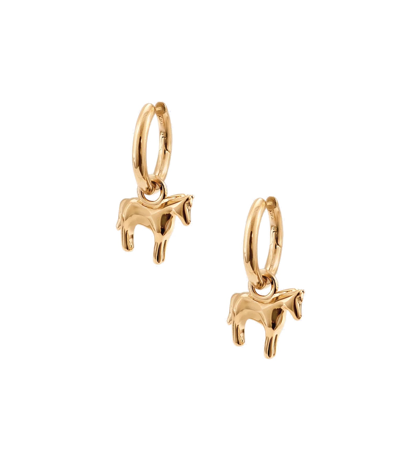 Lunar Horse Hoops 14k Gold Plated Brass