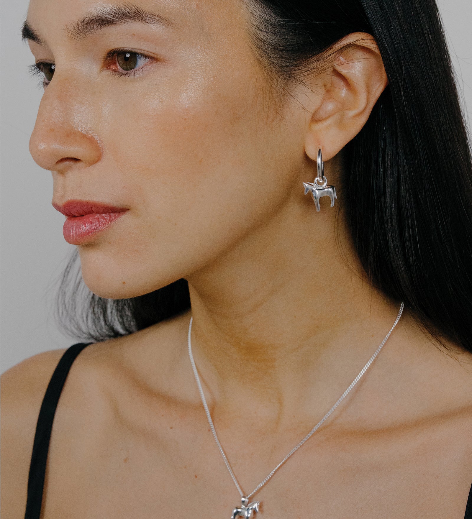 Lunar Horse Hoops Sterling Silver