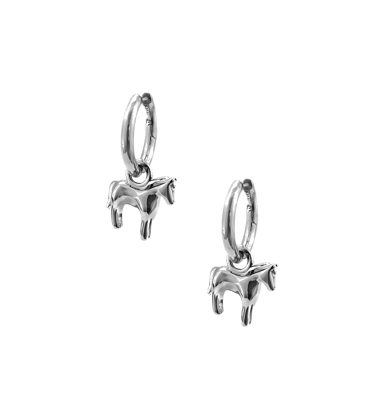 Lunar Horse Hoops Sterling Silver
