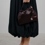 Lunar Horse Beaded Bag Loop Sterling Silver Plated Brass, Paracord, Agarwood Beads