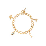 Kara Yoo-Lucy Charm Bracelet-Bracelets-14k Gold Plated-Small-Blue Ruby Jewellery-Vancouver Canada