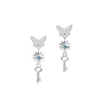 Kara Yoo-Alice Earrings-Earrings-Silver Plated, Cubic Zirconia-Blue Ruby Jewellery-Vancouver Canada