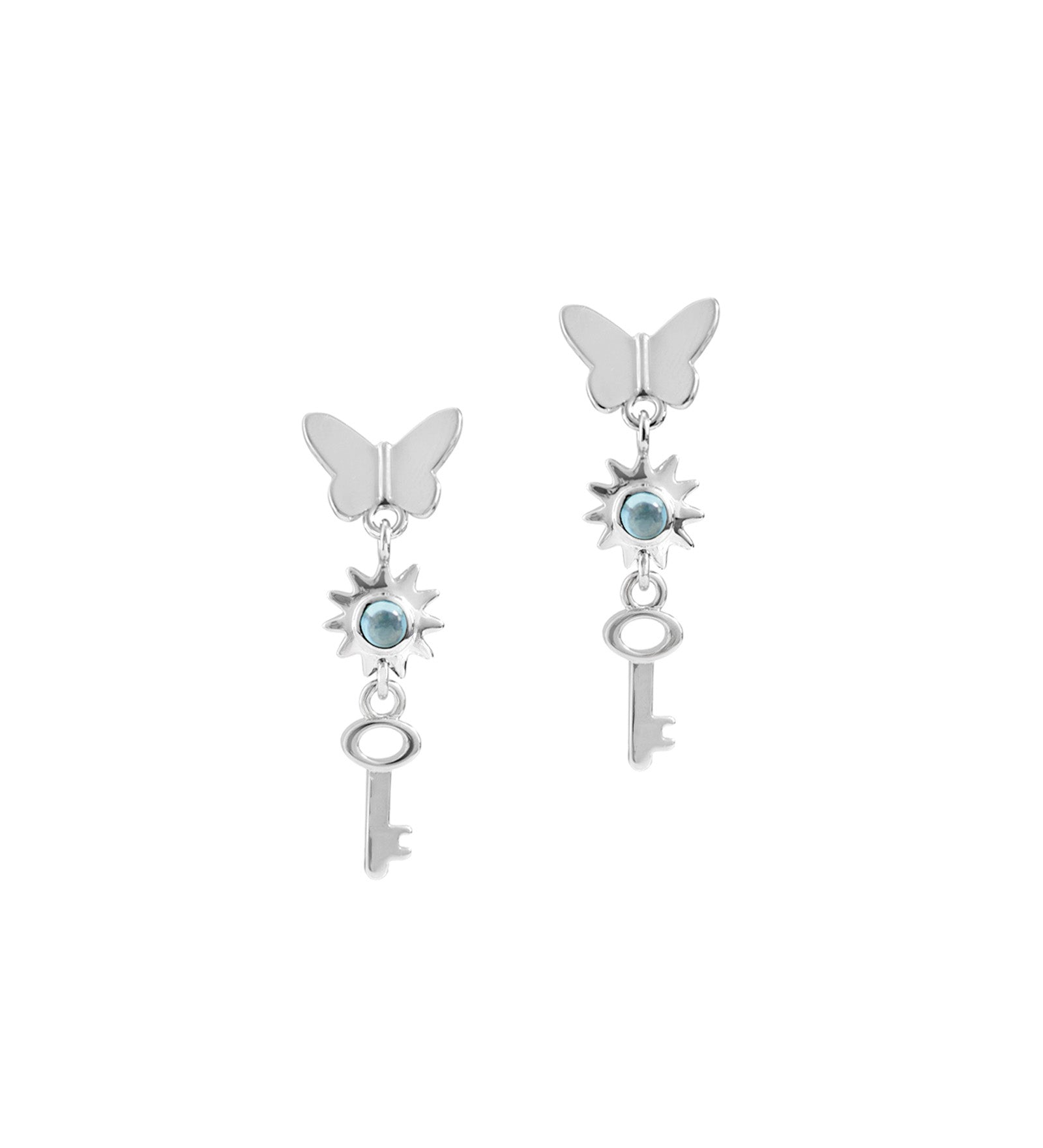 Kara Yoo-Alice Earrings-Earrings-Silver Plated, Cubic Zirconia-Blue Ruby Jewellery-Vancouver Canada