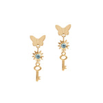 Kara Yoo-Alice Earrings-Earrings-14k Gold Plated, Cubic Zirconia-Blue Ruby Jewellery-Vancouver Canada