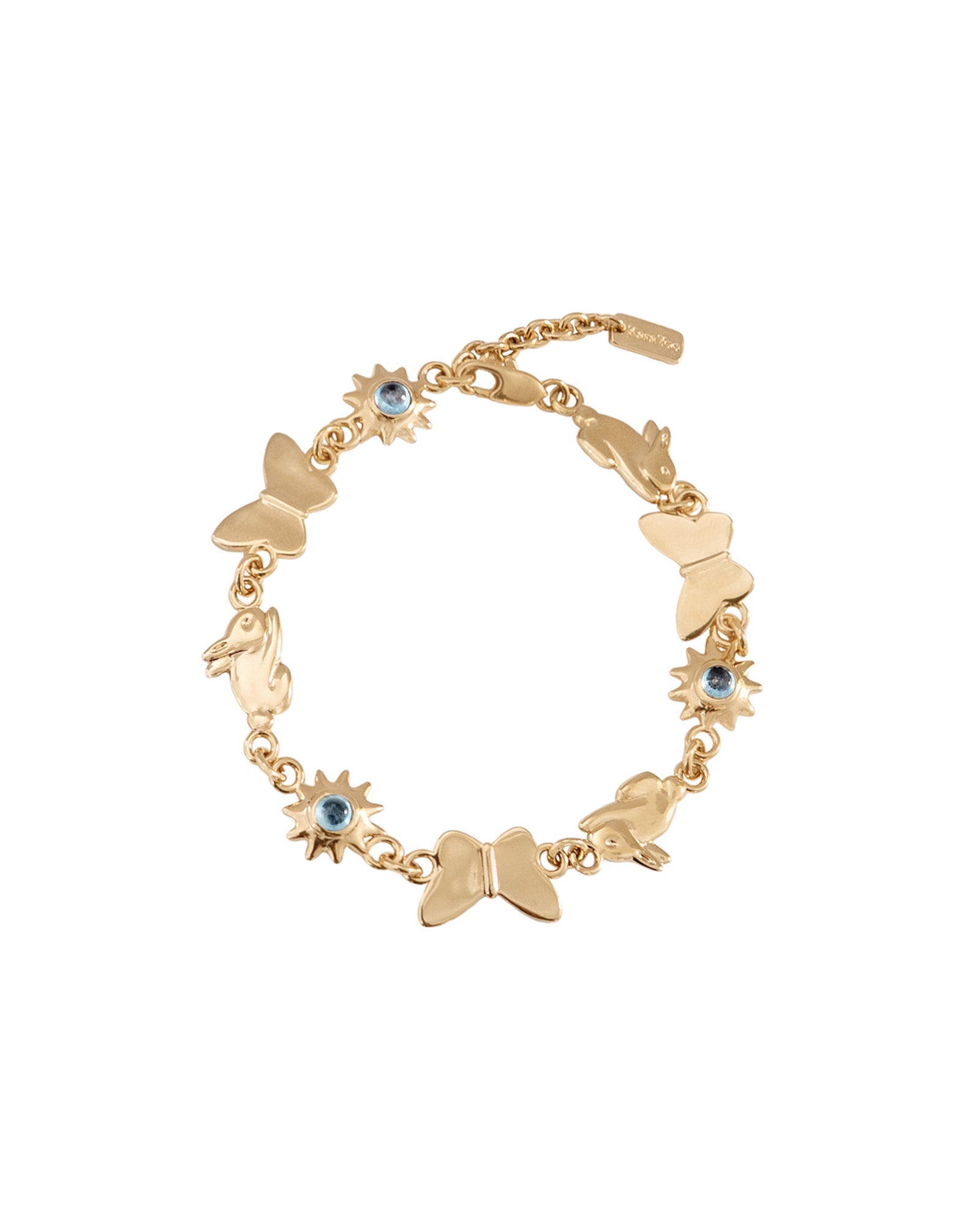 Kara Yoo-Alice Bracelet-Bracelets-14k Gold Plated, Cubic Zirconia-Blue Ruby Jewellery-Vancouver Canada