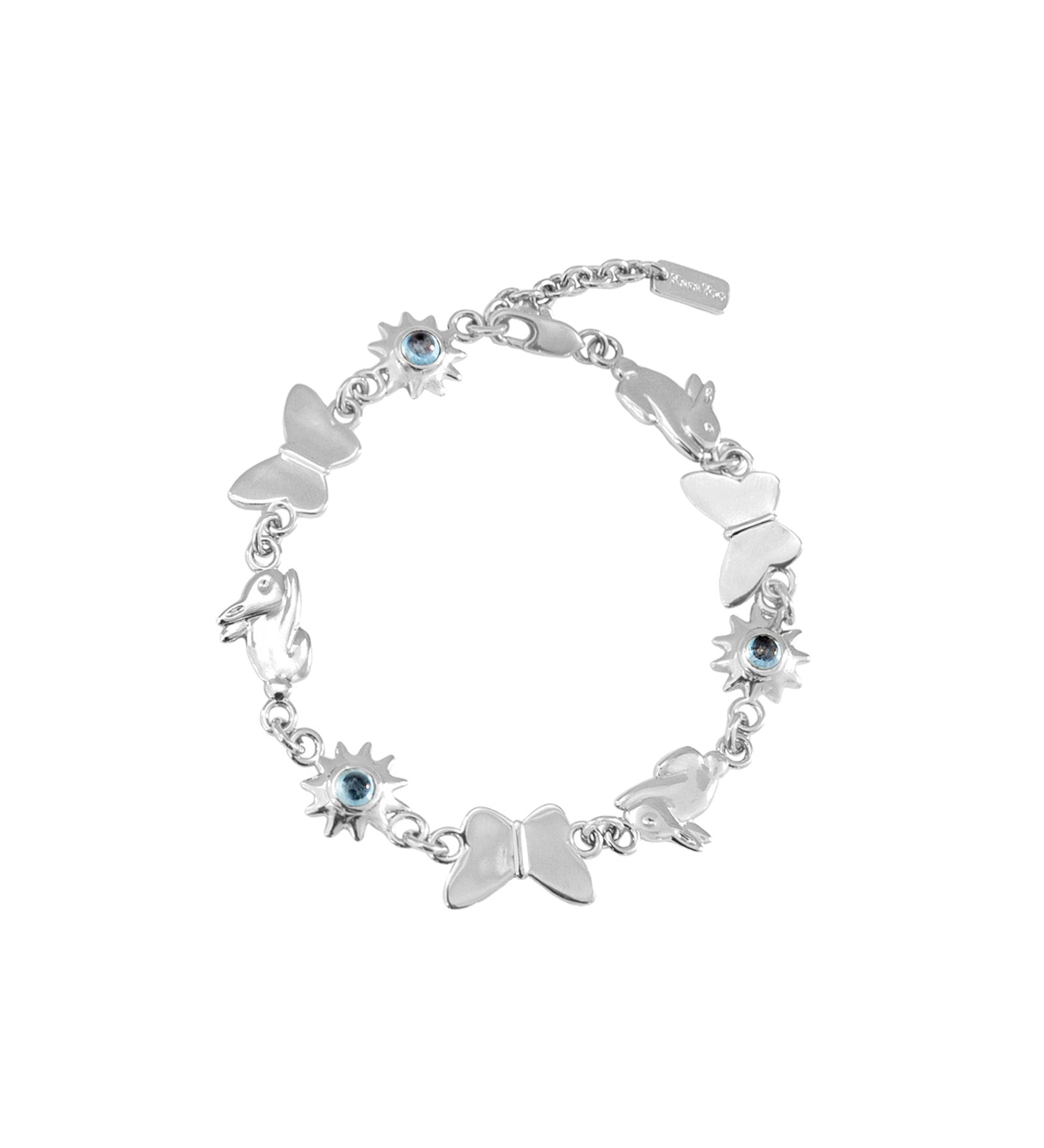 Kara Yoo-Alice Bracelet-Bracelets-Silver Plated, Cubic Zirconia-Blue Ruby Jewellery-Vancouver Canada