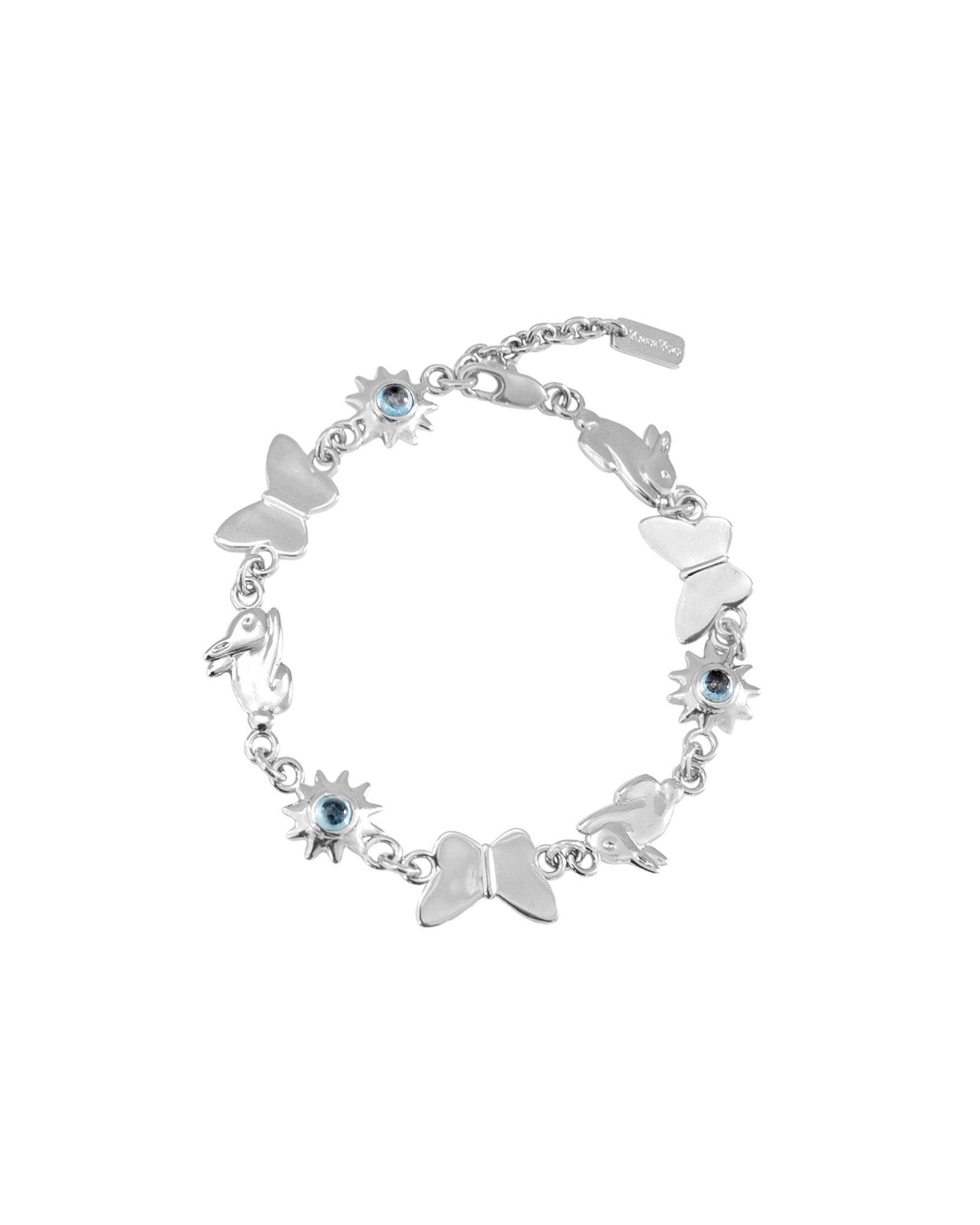 Kara Yoo-Alice Bracelet-Bracelets-Silver Plated, Cubic Zirconia-Blue Ruby Jewellery-Vancouver Canada