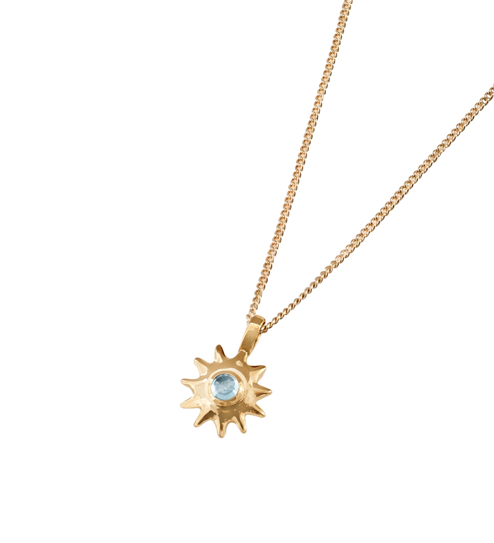 Kara Yoo-Alba Necklace-Necklaces-14k Gold Plated, Cubic Zirconia-Blue Ruby Jewellery-Vancouver Canada