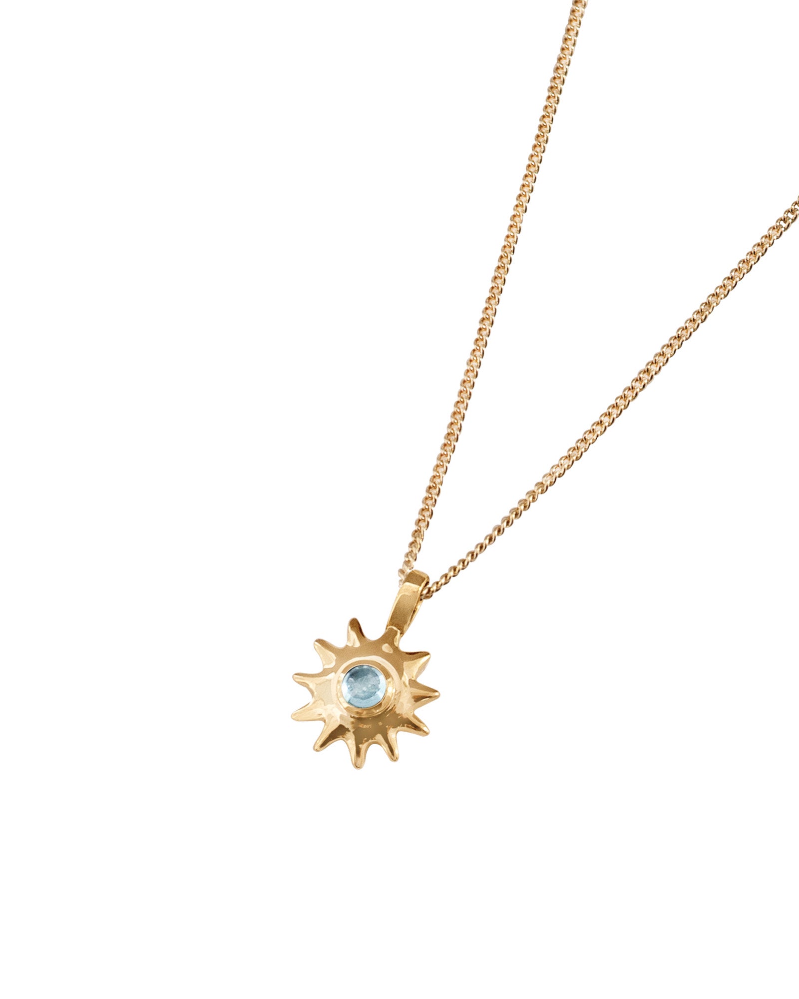 Kara Yoo-Alba Necklace-Necklaces-14k Gold Plated, Cubic Zirconia-Blue Ruby Jewellery-Vancouver Canada