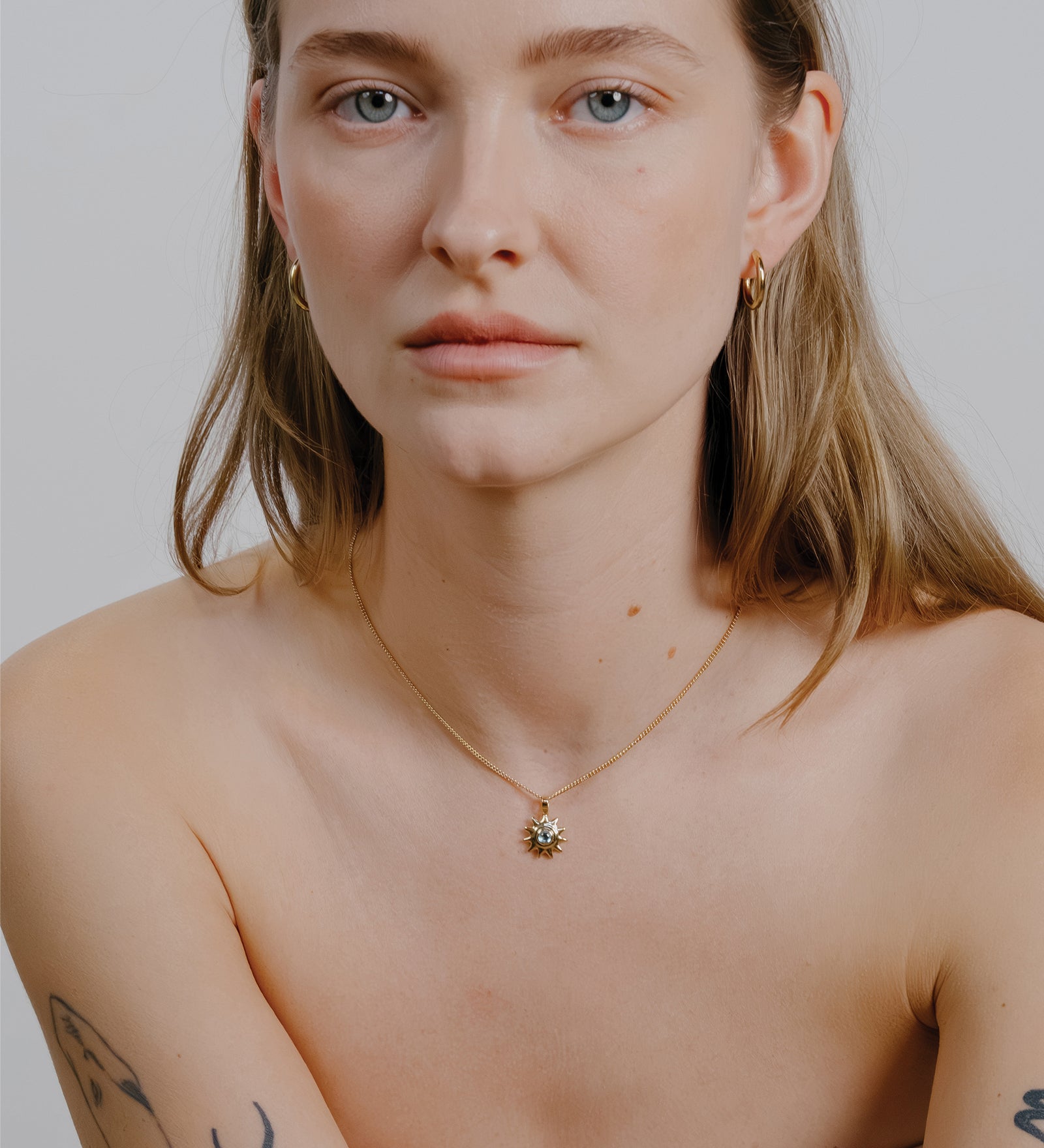Alba Necklace 14k Gold Plated, Sky