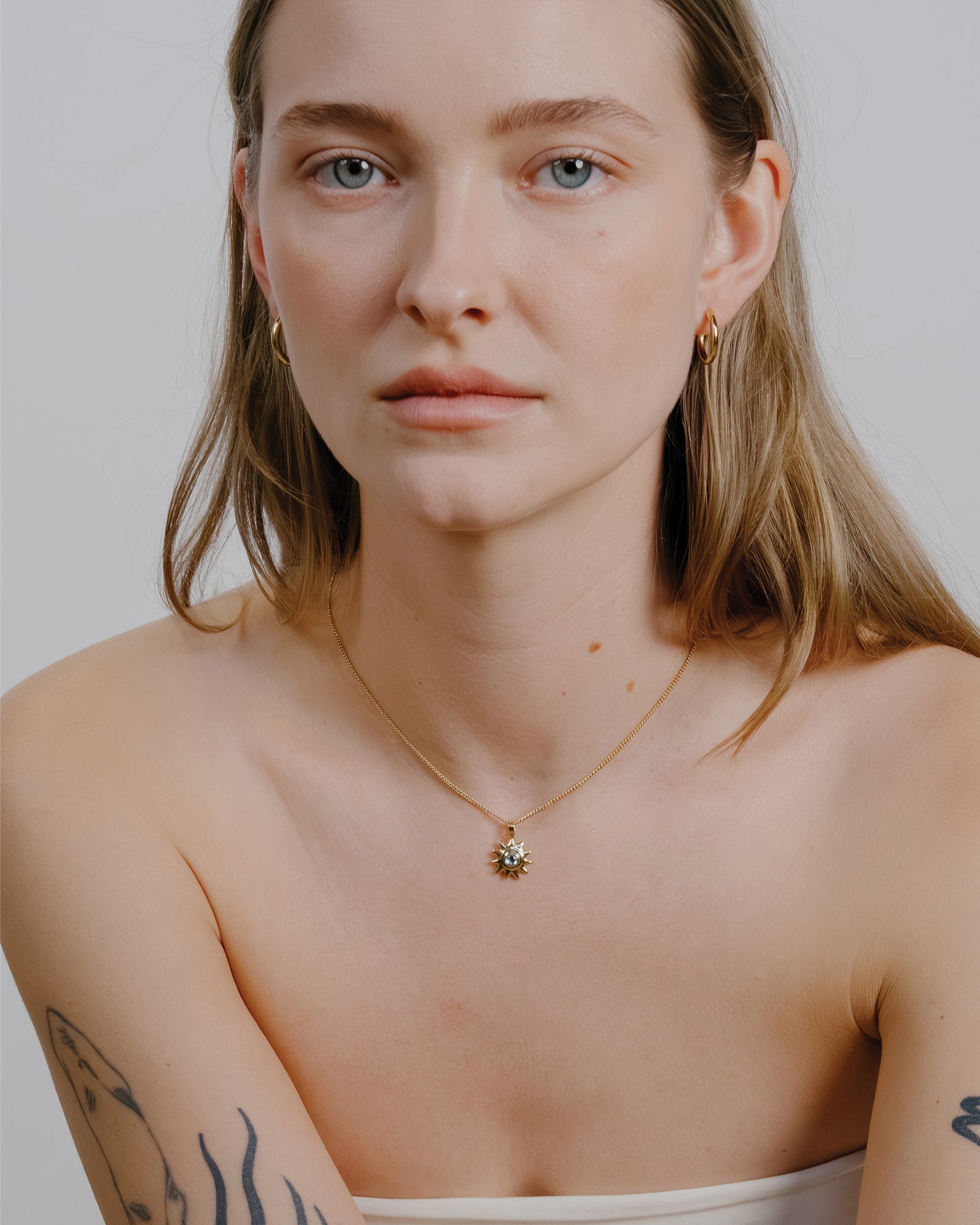 Alba Necklace 14k Gold Plated, Sky