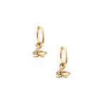 Kara Yoo-Bunny Charm Hoops-Earrings-14k Gold Plated-Blue Ruby Jewellery-Vancouver Canada