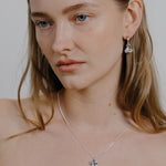 Bunny Charm Hoops Sterling Silver, Silver Plated