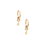 Kara Yoo-Key Charm Hoops-Earrings-14k Gold Plated-Blue Ruby Jewellery-Vancouver Canada