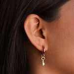 Kara Yoo-Key Charm Hoops-Earrings-Blue Ruby Jewellery-Vancouver Canada