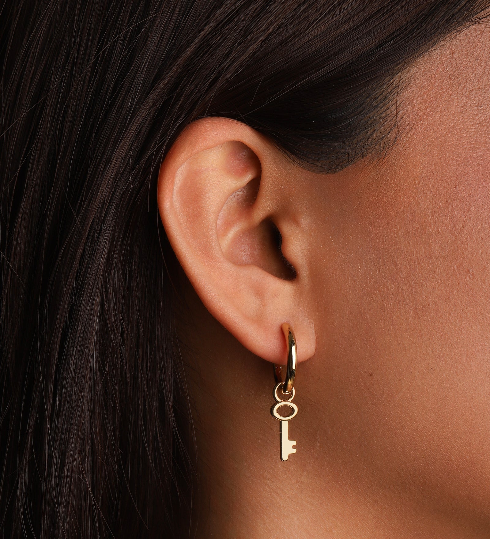 Kara Yoo-Key Charm Hoops-Earrings-Blue Ruby Jewellery-Vancouver Canada