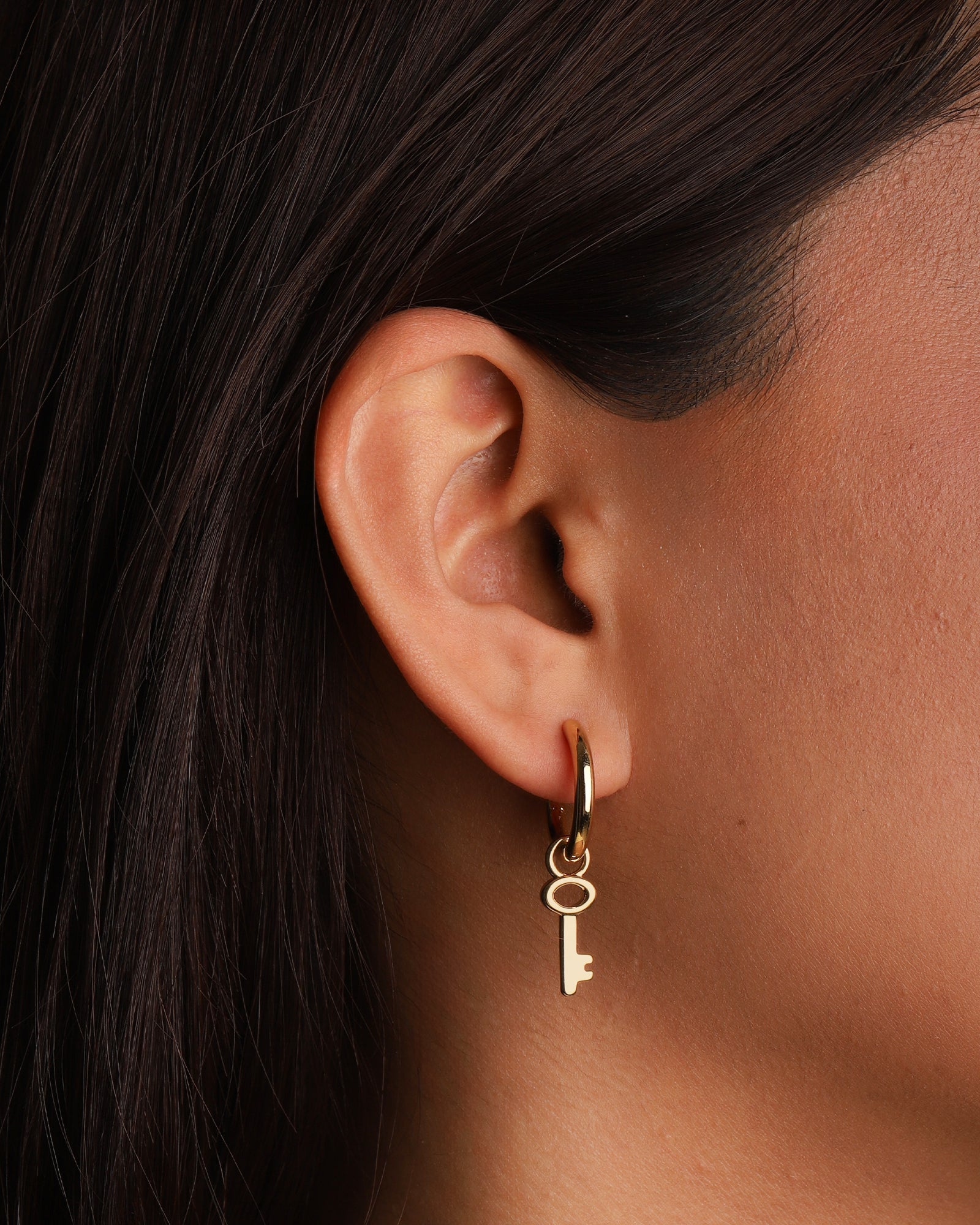 Kara Yoo-Key Charm Hoops-Earrings-Blue Ruby Jewellery-Vancouver Canada