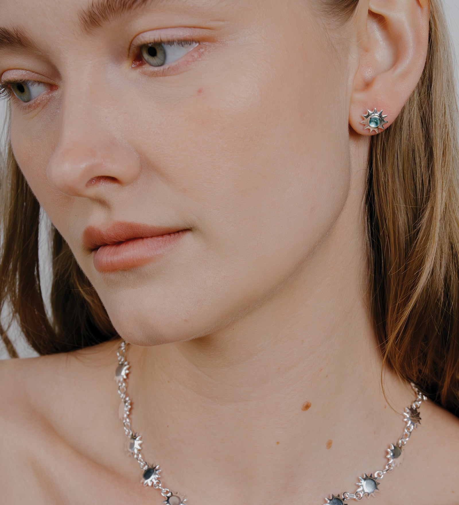 Alba Earrings Sterling Silver, Sky