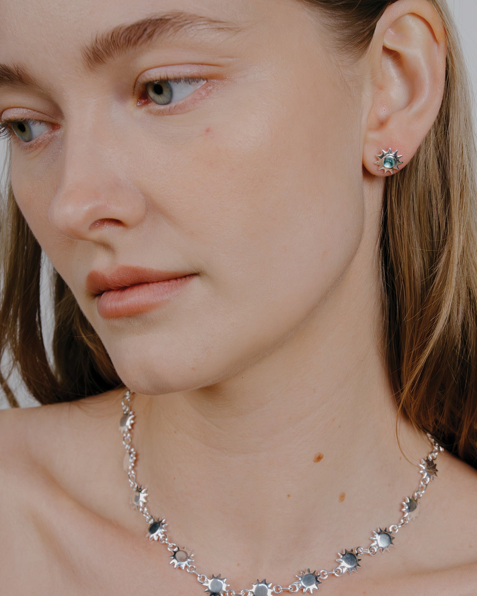 Alba Earrings Sterling Silver, Sky