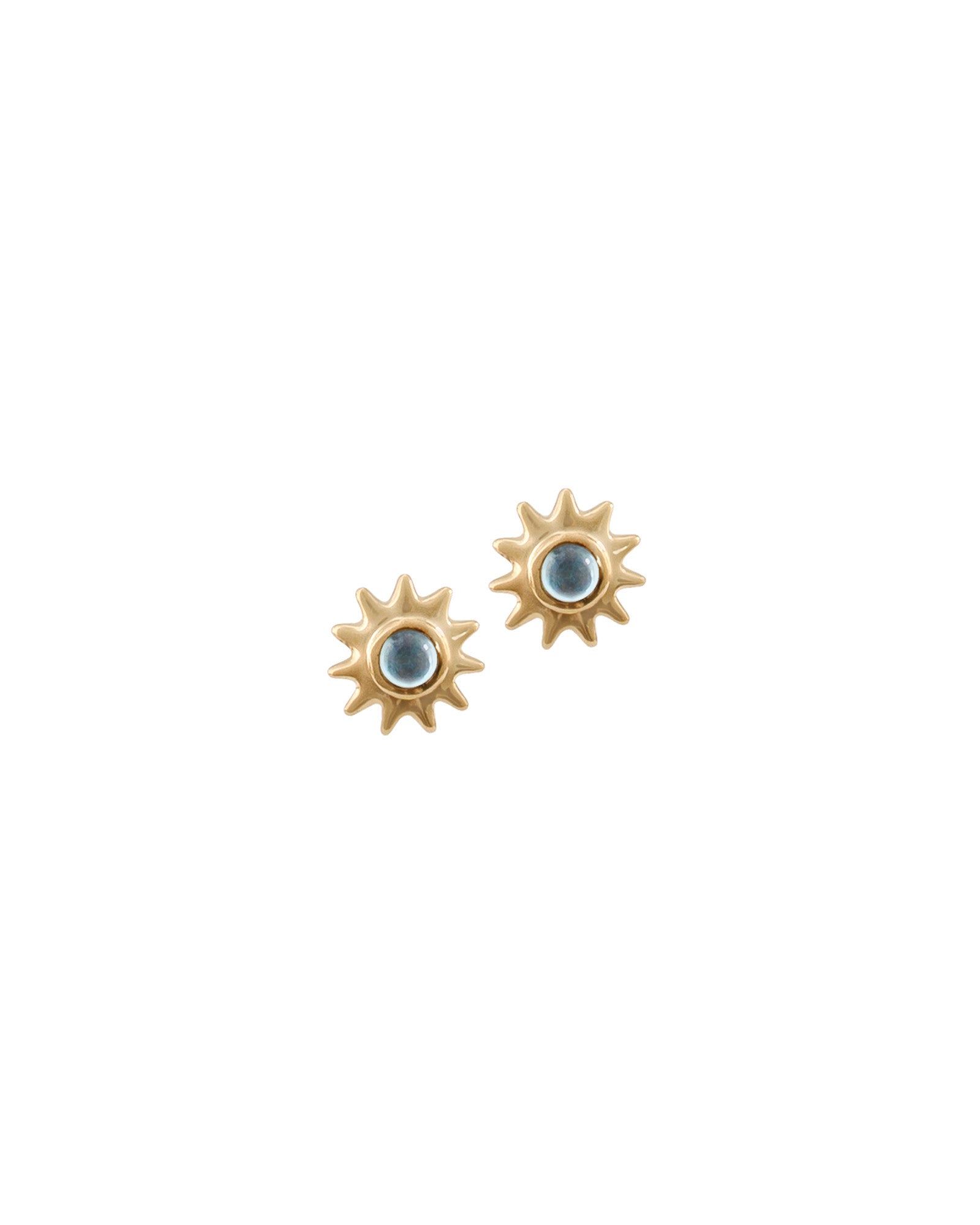 Kara Yoo-Alba Earrings-Earrings-14k Gold Plated, Sky-Blue Ruby Jewellery-Vancouver Canada